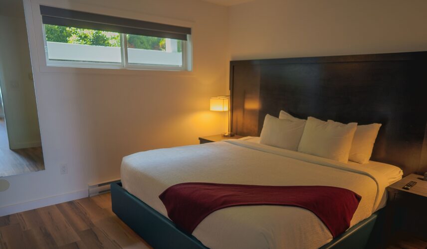 Tofino hotel room king bed