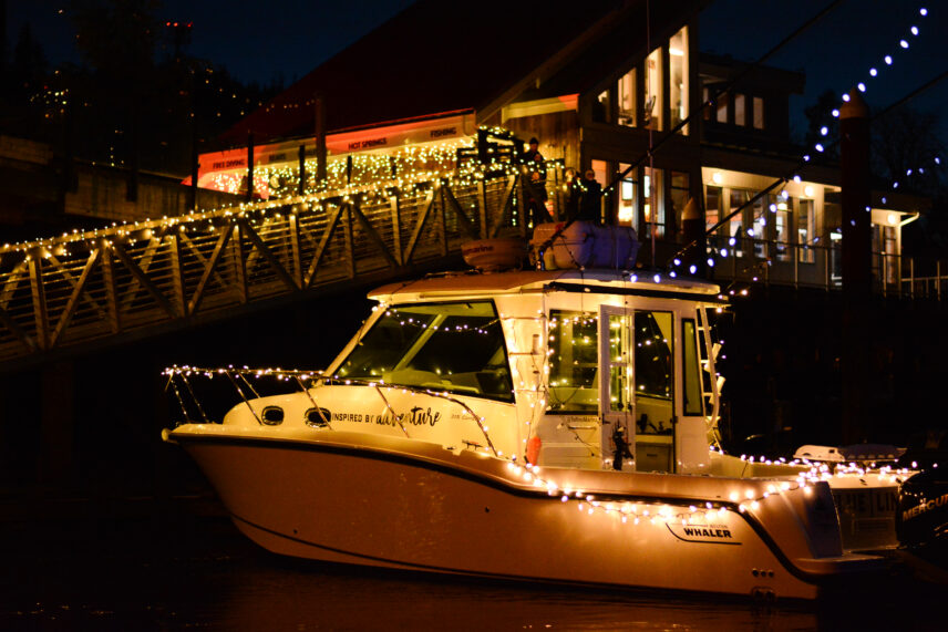 Boat with colourful lights