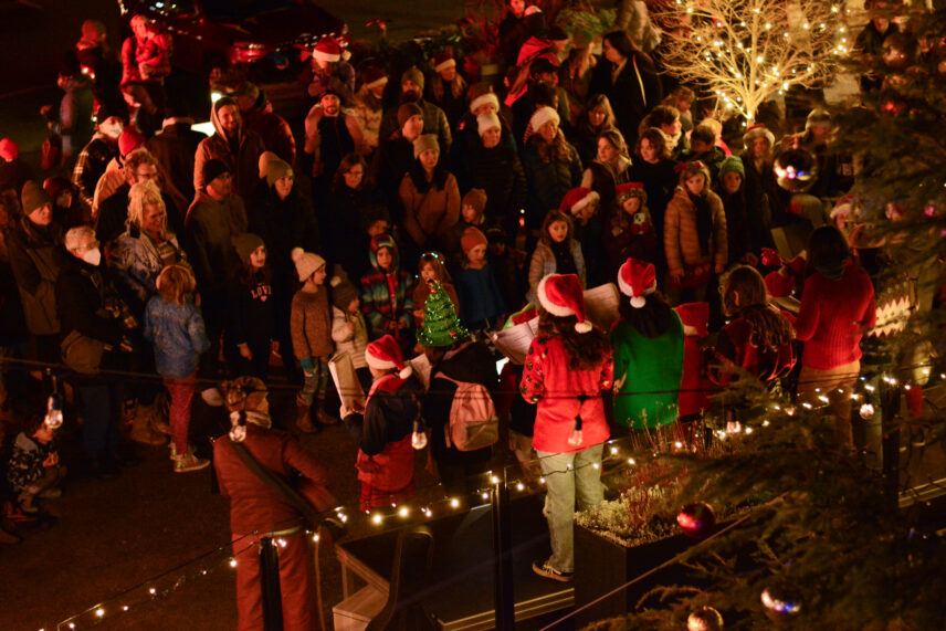 Group of people listening to the festive choir